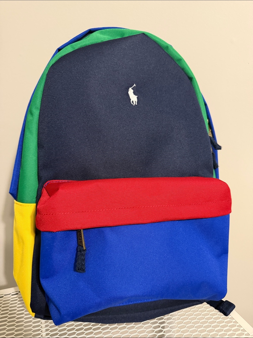 Polo by Ralph Lauren Navy, Red, Blue, Green & Yellow Colorblock Backpack